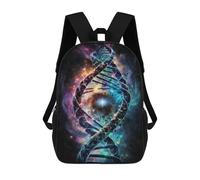 sinyumoney Galactic Gateway - 2 zaini per la scuola, da lavoro, per laptop, per il campus, per viaggi all'aria aperta e per lo sport, Cosmic Dna Spiral-1, 17"