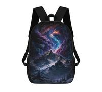 sinyumoney Galactic Mountain Landscape -7 Zaini Stampati in 3D Per Bambini, Zaini Scolastici, Borse Scolastiche, Zaini Alla Moda Per Ragazzi, Studenti Delle Scuole Elementari E Medie 17inch