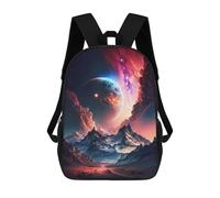 sinyumoney Galactic Mountain PlanetZaino Scolastico Per Bambini, Zaini Stampati in 3D, Zaini Alla Moda Per La Scuola Elementare E Media Per Ragazzi. 17inch