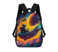 sinyumoney Galactic Odyssey Astronaut's Journey Zaino Scolastico Stampato in 3D, Borse Scolastiche Per Ragazzi E Ragazze, Zaino Per Laptop Per Bambini/studenti/adulti 17inch