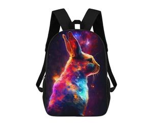 sinyumoney Galactic Rabbit Portrait Zaino Scolastico Per Ragazze E Ragazzi, Zaini Di Grande Capacità, Zaini Leggeri Per Bambini E Studenti 17inch