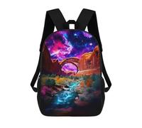 sinyumoney Galactic Raven Majesty Zaino per ragazzi, adolescenti, studenti, ragazze, zaino per bambini, scuola elementare, scuola media, borsa per la scuola, Galactic Desert Oasis -1, 17"