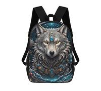 sinyumoney Galactic Shaman Wolf Zaini Stampati in 3D Per Bambini, Zaini Scolastici, Borse Scolastiche, Zaini Alla Moda Per Ragazzi, Studenti Delle Scuole Elementari E Medie 17inch