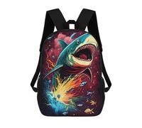 sinyumoney Galactic Shark Splash Zaino Scolastico Per Bambini Da 17 Pollici, Zaino Casual Da Viaggio Per Ragazzi E Ragazze, Zaino Da Giorno Di Grande Capacità 17inch