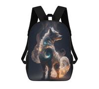 sinyumoney Galactic Wolf Cosmic Artwork Zaini Per Bambini Zaino Scolastico Zaino Stampato in 3D Per Bambini Zaini Da Viaggio Borse Per Libri Borsa Scolastica Per Bambini 17inch