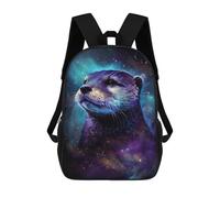 sinyumoney Galactic Wolf Duo -2 - Zaino per ragazzi, adolescenti, studenti, ragazze, zaino per bambini, scuola elementare, scuola media, borsa per la scuola, Stile 18, 17"