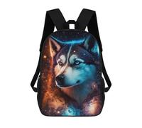 sinyumoney Galactic Wolf Portrait-2 Zaino Impermeabile Da Viaggio, Borsa Per Computer Per Campus, Viaggi All'aperto, Sport 17inch