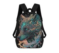sinyumoney Galactic Wolf Portrait -4 Zaino Scolastico Stampato in 3D, Borse Scolastiche Per Ragazzi E Ragazze, Zaino Per Laptop Per Bambini/studenti/adulti 17inch