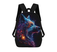 sinyumoney Galactic Wolf Portrait -5 Zaini Scolastici Per Bambini Stampati in 3D, Zaini Casual Per La Scuola, Zaini Da Viaggio Ad Alta Capacità Per Bambini 17inch
