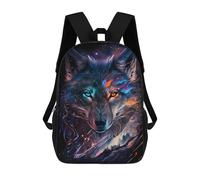 sinyumoney Galactic Wolf Portrait Zaino Scolastico Per Bambini, Stampato in 3D, Borsa Scolastica Alla Moda, Borsa Scolastica Casual Per Ragazzi, Studenti Delle Scuole Elementari E Medie 17inch