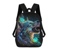 sinyumoney Galactic Wolf Roar Zaino Scolastico Stampato in 3D Zaino Scolastico Per Bambini Zaini Scolastici Zaini Da Viaggio Borsa Casual Alla Moda Per Bambini Studenti Scolastici 17inch