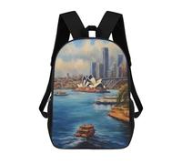 sinyumoney Gamer Rabbit Zaino Per Bambini Stampato In 3D, Borsa Da Scuola Per Ragazzi Zaino Cool E Casual Zaino Divertente Per Bambini E Adolescenti, Iconic Sydney Harbour, 17"