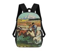 sinyumoney Gamer Rabbit Zaino Per Bambini Stampato In 3D, Borsa Da Scuola Per Ragazzi Zaino Cool E Casual Zaino Divertente Per Bambini E Adolescenti, Cavallo Ride, 17"