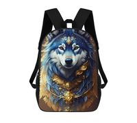 sinyumoney Gamer Rabbit Zaino Per Bambini Stampato In 3D, Borsa Da Scuola Per Ragazzi Zaino Cool E Casual Zaino Divertente Per Bambini E Adolescenti, Fantasy Art Wolf Ritratto, 17"