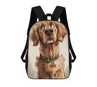 sinyumoney Gargoyle - Zaino scolastico per bambini, alla moda, casual, con stampa 3D, per ragazzi, grande zaino, Golden Retriever, 17"