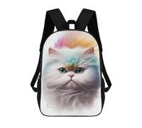 sinyumoney Gateway to Colorful Dreams - Zaino per la scuola per bambini, con stampa 3D, per studenti delle scuole elementari e medie, Colorful Persian Kitten, 17"
