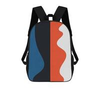 sinyumoney Geometric - Zaino scolastico stampato 3D, per ragazzi e ragazze, zaino per computer portatile per bambini e studenti/adulti, Blue And Red V, 17"
