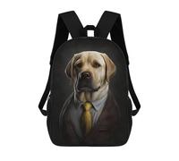 sinyumoney German Shepherd Ballerina Zaini Per Bambini Zaino Scuola Borsa Scuola Stampa 3D Per Ragazzi Studenti Della Scuola Elementari E Del College, Labrador In A Mens Suit, 17"