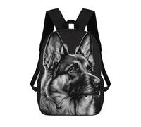 sinyumoney German Shepherd Drawing Zaino Scolastico Stampato in 3D Zaino Scolastico Per Bambini Zaini Scolastici Zaini Da Viaggio Borsa Casual Alla Moda Per Bambini Studenti Scolastici 17inch