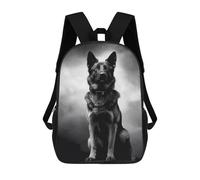sinyumoney German Shepherd Moon Zaino Scolastico Per Bambini, Stampato in 3D, Borsa Scolastica Alla Moda, Borsa Scolastica Casual Per Ragazzi, Studenti Delle Scuole Elementari E Medie 17inch