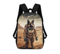 sinyumoney German Shepherd On Mars Zaino Per Scuola Secondaria, Casual, Da Viaggio, Per Ragazzi/ragazze/adolescenti 17inch