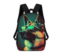 sinyumoney German Shepherd Retro Zaino Scolastico Per Bambini, Borsa Scolastica Stampata in 3D Per Ragazzi, Studenti Delle Scuole Elementari E Medie 17inch