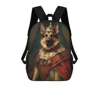 sinyumoney German Shepherd The King Zaino Scolastico Stampato in 3D Zaino Scolastico Per Bambini Zaini Scolastici Zaini Da Viaggio Borsa Casual Alla Moda Per Bambini Studenti Scolastici 17inch