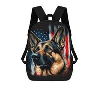 sinyumoney German ShepherdUSA Flag Zaino Scolastico Stampato in 3D, Borse Scolastiche Per Ragazzi E Ragazze, Zaino Per Laptop Per Bambini/studenti/adulti 17inch