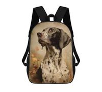 sinyumoney German Shorthaired Pointer Portrait with Floral Accents Zaino Scolastico Leggero Per Studenti Universitari, Aeroporto, Ragazze, Ragazzi E Adolescenti 17inch