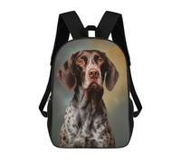 sinyumoney German Shorthaired Pointer Zaini Scolastici Per Bambini Stampati in 3D, Zaini Casual Per La Scuola, Zaini Da Viaggio Ad Alta Capacità Per Bambini 17inch