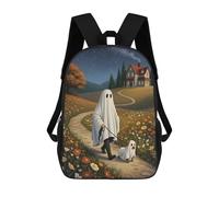 sinyumoney Ghost And Dog Walking on Path Zaino Scolastico Stampato in 3D Zaino Scolastico Per Bambini Zaini Scolastici Zaini Da Viaggio Borsa Casual Alla Moda Per Bambini Studenti Scolastici 17inch