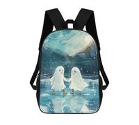 sinyumoney Ghost Couple Ice Skating Winter Snow Zaino Per Ragazzi, Studenti Adolescenti, Zainetti Per Ragazze, Borse Per Bambini, Scuola Elementare, Scuola Media, Borsa Per Libri 17inch