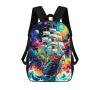 sinyumoney Ghost Ship Zaino Scolastico Alla Moda Per Studenti, Adatto A Ragazzi E Ragazze, Ideale Per Viaggi All'aperto E Attività Ricreative. 17inch