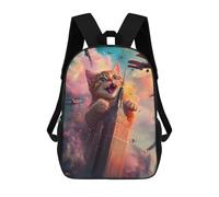 sinyumoney Giant Cat Attack Building Zaino Scolastico Per Bambini, Stampato in 3D, Borsa Scolastica Alla Moda, Borsa Scolastica Casual Per Ragazzi, Studenti Delle Scuole Elementari E Medie 17inch