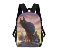 sinyumoney Giant Cat by Day Zaino Per La Scuola Stampato in 3D Borsa Scolastica Per Ragazzi E Ragazze Zaino Per Bambini Zaino Da Viaggio 17inch