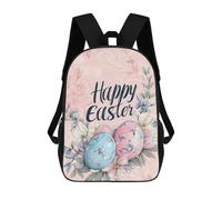 sinyumoney Giant Shark Moonlight Zaino 3D per bambini e ragazze, zaino per la scuola, zaino per bambini piccoli, zaino casual, borsa per libri alla moda, Happy Easter Greetings, 17"