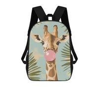 sinyumoney Giraffe Blowing Bubble GumZaino Scolastico Per Bambini, Zaini Stampati in 3D, Zaini Alla Moda Per La Scuola Elementare E Media Per Ragazzi. 17inch