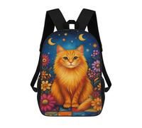 sinyumoney Giraffe in Tropical Flowers Zaino scolastico stampato 3D per bambini, stile casual e alla moda, ideale per viaggi e studi., Stile-10, 17"