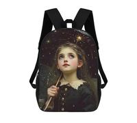 sinyumoney Girl with Starry Umbrella Zaino Per Bambini Borsa Scolastica Per Ragazzi Cartone Animato Stampa 3D Borsa Scolastica Per Studenti Zaino Per Laptop Per Ragazzi E Ragazze 17inch