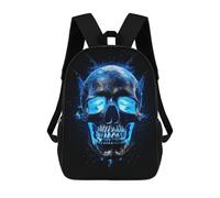 sinyumoney Glowing Blue Skull Artwork Zaini, Zaino Per Bambini, Borsa Scolastica Per Studenti, Zaini Da Viaggio Stampati in 3D, Zaino Accessorio Moda, Zaini Impermeabili Per Bambini 17inch