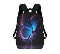 sinyumoney Glowing Butterfly Artwork-9 - Zaino con stampa 3D, borsa per gusto, zaino da viaggio, zaino per amici, zaino scolastico per ragazze e ragazzi, Glowing Butterfly Artwork-9, 17"