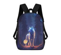 sinyumoney Glowing Enchanted Wolf Zaino Scolastico Alla Moda Per Studenti, Adatto A Ragazzi E Ragazze, Ideale Per Viaggi All'aperto E Attività Ricreative. 17inch