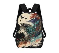 sinyumoney Glowing Forest Pathway - Zaino scolastico per computer portatile, ideale per scuola, lavoro o viaggi, Wolf Spirit Moonlit Forest, 17"