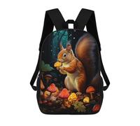 sinyumoney Glowing Forest Squirrel Zaino Scolastico Alla Moda Per Studenti, Adatto A Ragazzi E Ragazze, Ideale Per Viaggi All'aperto E Attività Ricreative. 17inch