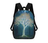 sinyumoney Glowing Tree in Forest Zaino Scolastico Zaino Per Bambini Borsa Scolastica Di Grande Capacità Zaino Per Bambini Per La Scuola Zaino 3D Borsa Per Libri Regali Per Bambini 17inch