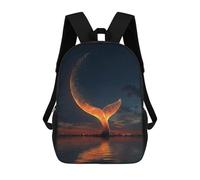 sinyumoney Glowing Whale Tail at Sunset Zaino Per Bambini Zaino Scolastico Borsa Scolastica Borsa Scolastica Alla Moda Stampata in 3D Per Ragazzi Studenti Delle Scuole Elementari E Medie 17inch