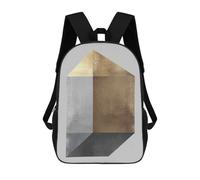 sinyumoney Gold And Silver Art 4 Zaini Per Bambini, Zaino Scolastico Alla Moda, Borsa Scolastica Stampata in 3D Per Ragazzi, Studenti Delle Scuole Elementari E Medie 17inch
