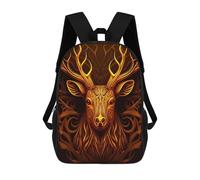 sinyumoney Golden Deer Portrait Zaini Per Bambini, Zaini Scolastici Personalizzati 3D Per Ragazzi E Ragazze, Zaini Scolastici Grandi, Zaini Casual Da Giorno 17inch