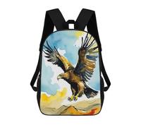 sinyumoney Golden Eagle Watercolor Zaini, Zaino Per Bambini, Borsa Scolastica Per Studenti, Zaini Da Viaggio Stampati in 3D, Zaino Accessorio Moda, Zaini Impermeabili Per Bambini 17inch