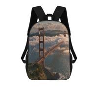 sinyumoney Golden Gate Bridge in Fog-4 Zaino Scolastico Per Bambini, Borsa Scolastica Stampata in 3D Per Ragazzi, Studenti Delle Scuole Elementari E Medie 17inch
